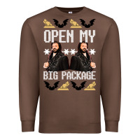 Chestnut what we do in the shadows christmas sweater design—open my big packa Premium Sweatshirt - lanVoArt