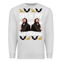 Dove Grey what we do in the shadows christmas sweater design—open my big packa Premium Sweatshirt - lanVoArt