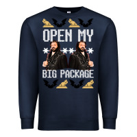 Navy what we do in the shadows christmas sweater design—open my big packa Premium Sweatshirt - lanVoArt