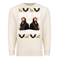Sandshell what we do in the shadows christmas sweater design—open my big packa Premium Sweatshirt - lanVoArt
