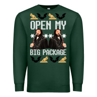 Sports Green what we do in the shadows christmas sweater design—open my big packa Premium Sweatshirt - lanVoArt