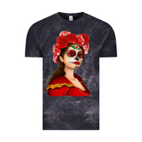 Cloud Black Sugar skull girl Vintage Tee - NancyCooperArtShop