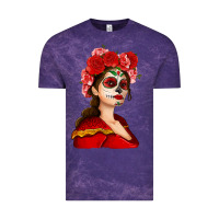 Cloud Purple Sugar skull girl Vintage Tee - NancyCooperArtShop