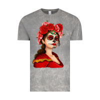 Cloud Rock Sugar skull girl Vintage Tee - NancyCooperArtShop