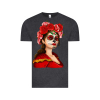 Vintage Black Sugar skull girl Vintage Tee - NancyCooperArtShop