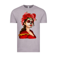 Vintage Zinc Sugar skull girl Vintage Tee - NancyCooperArtShop
