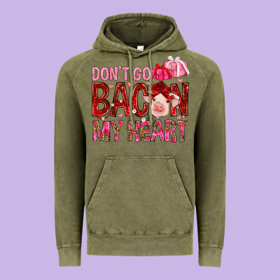 Don't Go Bacon My Heart Valentine's Day Vintage Hoodie Designed By Howdyjamesfarm