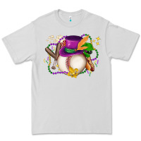 Dove Grey mardi gras baseball Premium Tee - LillyAllenDesigns