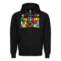 Black Proud Autism Mom sunflower Zipper Hoodie - CowhideDigitalArt