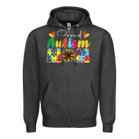 Charcoal Heather Proud Autism Mom sunflower Zipper Hoodie - CowhideDigitalArt