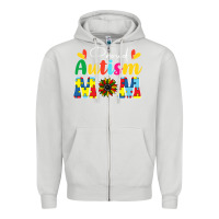 Dove Grey Proud Autism Mom sunflower Zipper Hoodie - CowhideDigitalArt