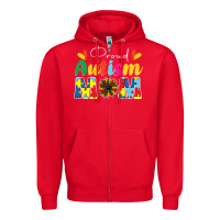 Red Proud Autism Mom sunflower Zipper Hoodie - CowhideDigitalArt