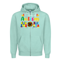 Seafoam Proud Autism Mom sunflower Zipper Hoodie - CowhideDigitalArt