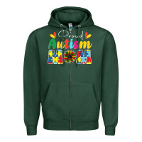 Sports Green Proud Autism Mom sunflower Zipper Hoodie - CowhideDigitalArt