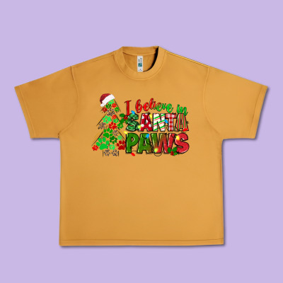 I Believe In Santa Paws Urban Heavy Tee Designed By Texasbilliewilder