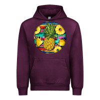 Mauve Wine pineapple leopard Urban Hoodie - BarkalooDesign