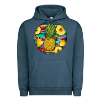 Pigment Midnight Navy pineapple leopard Urban Hoodie - BarkalooDesign