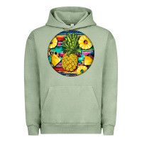 Pigment Oil Green pineapple leopard Urban Hoodie - BarkalooDesign