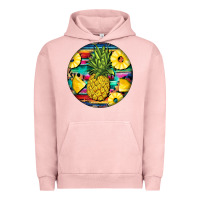 Pigment Salmon pineapple leopard Urban Hoodie - BarkalooDesign