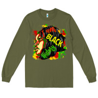 Army Green i am black history Long Sleeve Tee - CowGirlArtShop