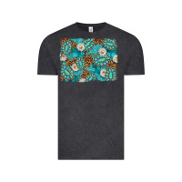 Vintage Black Leopard and Turquoise Gemstone Background Vintage Tee - texasbilliewilder