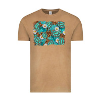 Vintage Camel Leopard and Turquoise Gemstone Background Vintage Tee - texasbilliewilder