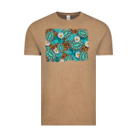 Vintage Coffee Leopard and Turquoise Gemstone Background Vintage Tee - texasbilliewilder