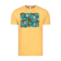 Vintage Mustard Leopard and Turquoise Gemstone Background Vintage Tee - texasbilliewilder