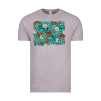 Vintage Zinc Leopard and Turquoise Gemstone Background Vintage Tee - texasbilliewilder