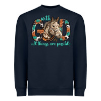 Navy with god all things are possible with horse bbs Heavyweight Sweatshirt - BundleAndBundleShop