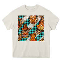 Cream thanksgiving gnomies with leopard and tartan seamless pattern bbs Heavy Core Tee - BundleAndBundleShop
