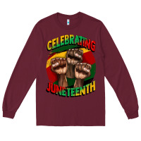 Burgundy im celebrating juneteenth  (1) Long Sleeve Tee - CowGirlArtShop