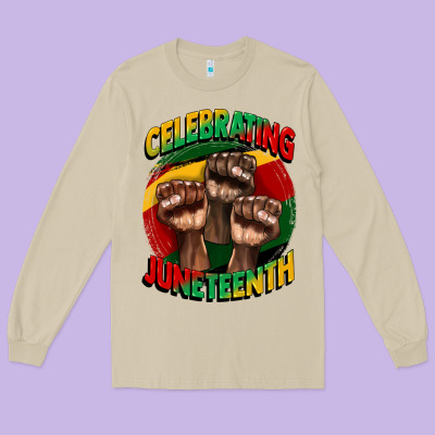 Im Celebrating Juneteenth  (1) Long Sleeve Tee Designed By Cowgirlartshop