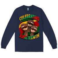 Navy im celebrating juneteenth  (1) Long Sleeve Tee - CowGirlArtShop