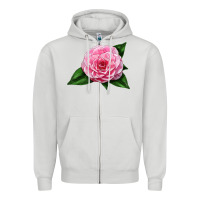 Dove Grey Camellia Flower Zipper Hoodie - LillyAllenDesigns
