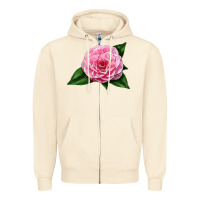 Camellia Flower Zipper Hoodie | Teevron