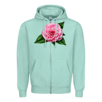 Seafoam Camellia Flower Zipper Hoodie - LillyAllenDesigns