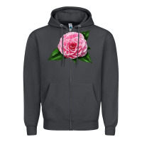 Smoke Camellia Flower Zipper Hoodie - LillyAllenDesigns