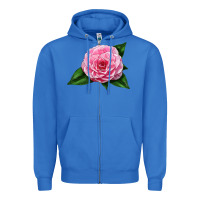 True Royal Camellia Flower Zipper Hoodie - LillyAllenDesigns