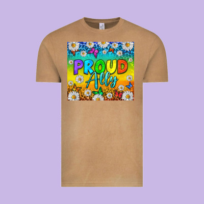 Lgbtq+ Proud Ally With Daisy Vintage Tee Designed By Nancycooperartshop