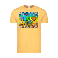 Vintage Mustard LGBTQ+ proud ally with daisy Vintage Tee - NancyCooperArtShop
