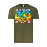 Vintage Olive LGBTQ+ proud ally with daisy Vintage Tee - NancyCooperArtShop
