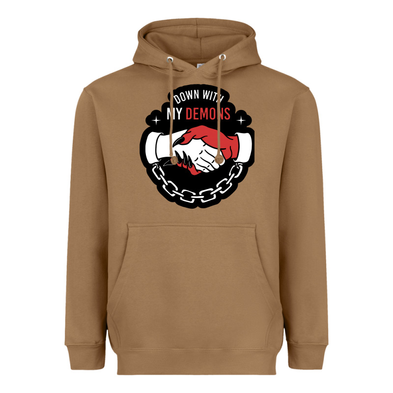 Awesome Down With My Demons  For Gift Adult And Kids Men Women  2021 Heavyweight Hoodie by lanVoArt | Teevron