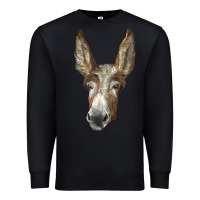 Black american mammoth jackstock donkey  face Premium Sweatshirt - LillyAllenDesigns