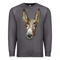 Charcoal Heather american mammoth jackstock donkey  face Premium Sweatshirt - LillyAllenDesigns