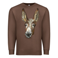 Chestnut american mammoth jackstock donkey  face Premium Sweatshirt - LillyAllenDesigns