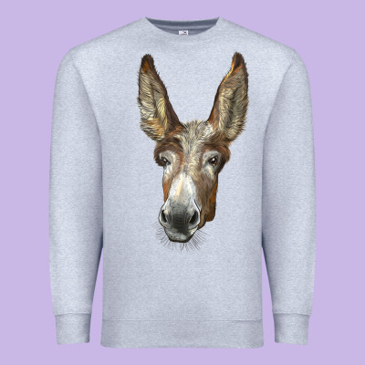American Mammoth Jackstock Donkey  Face Premium Sweatshirt Designed By Lillyallendesigns