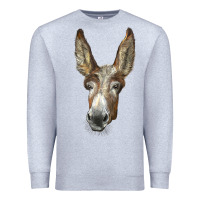 Heather Grey american mammoth jackstock donkey  face Premium Sweatshirt - LillyAllenDesigns