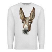 Oatmeal Heather american mammoth jackstock donkey  face Premium Sweatshirt - LillyAllenDesigns