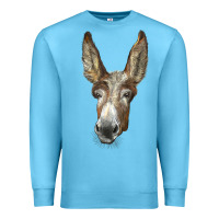 Ocean Blue american mammoth jackstock donkey  face Premium Sweatshirt - LillyAllenDesigns